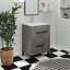 Meuble-lavabo simple 24 po avec plateau en céramique Seliah