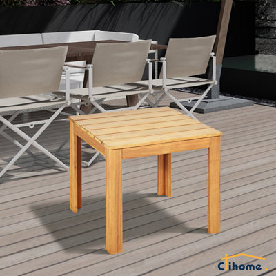 Square Acacia Outdoor Bistro Table , 18'' in. W 18'' in. D