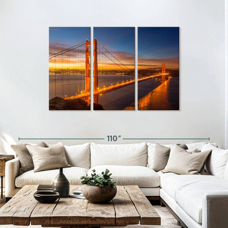 Lilie s'allume le long du Golden Gate Bridge, H 48 po x l 74 po