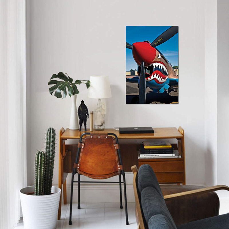 « nez art on a curtiss p-40e warhawk ii », reproduction de photo sur toile, H 12 po x l 8 po x P 0,75 po, Toile tendue
