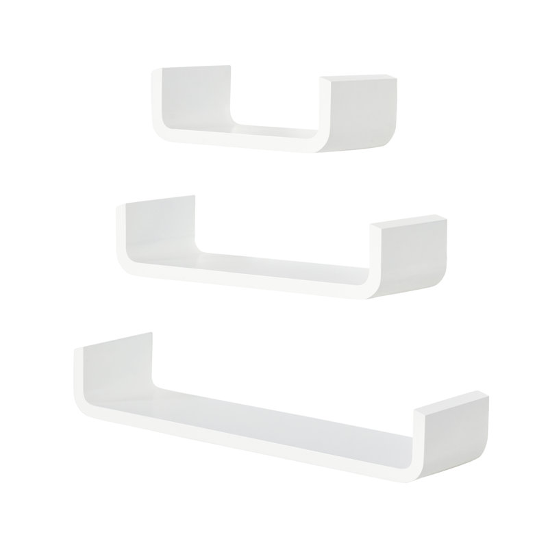 3 Piece U-Shaped Floating Shelf