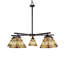 Grand lustre 5 lumières en bronze noirâtre de style mission Tiffany KINSEY