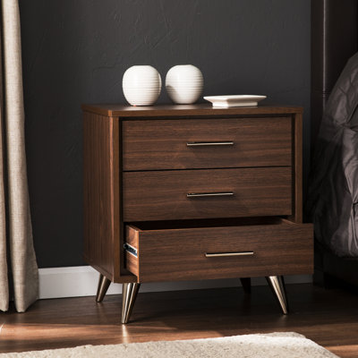 Blouin 3 - Drawer Nightstand by Orren Ellis
