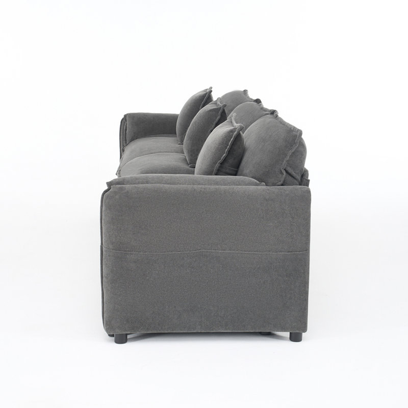Canapé modulaire surdimensionné à siège profond, canapé en nuage de chenille moderne, grand canapé modulaire 3 places avec 3 coussins pour le salon, la chambre et le bureau, combinaison de bricolage