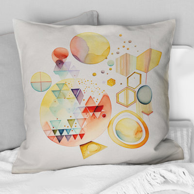 Coussin décoratif multicolore à motif géométrique abstrait I