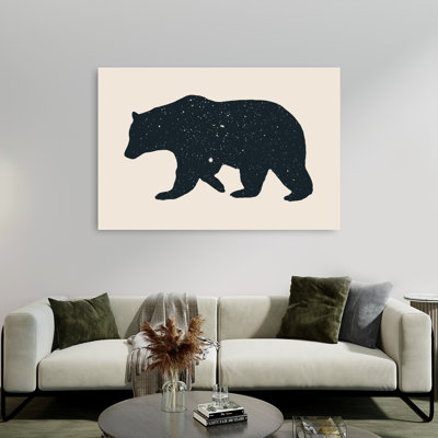 Ours cosmique, paysage abstrait contemporain, affiche murale nature