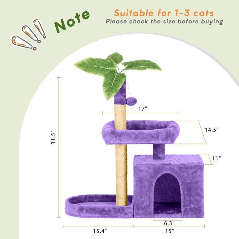 Braidyn-Drew 59'' H Cat Tree, Purple