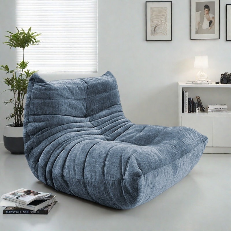 Canapé chenille simple et luxueux, Chenille bleu