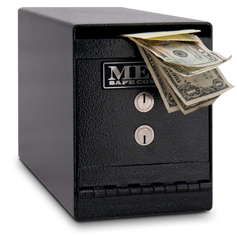 Mesa Safe Black Steel Keyed Depository Safe, 8" Height