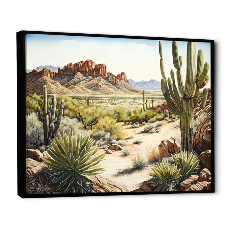 Arizona Desert V - cadre flottant, impression sur toile, Toile avec cadre flottant noir, H 12 po x l 20 po x P 1 po