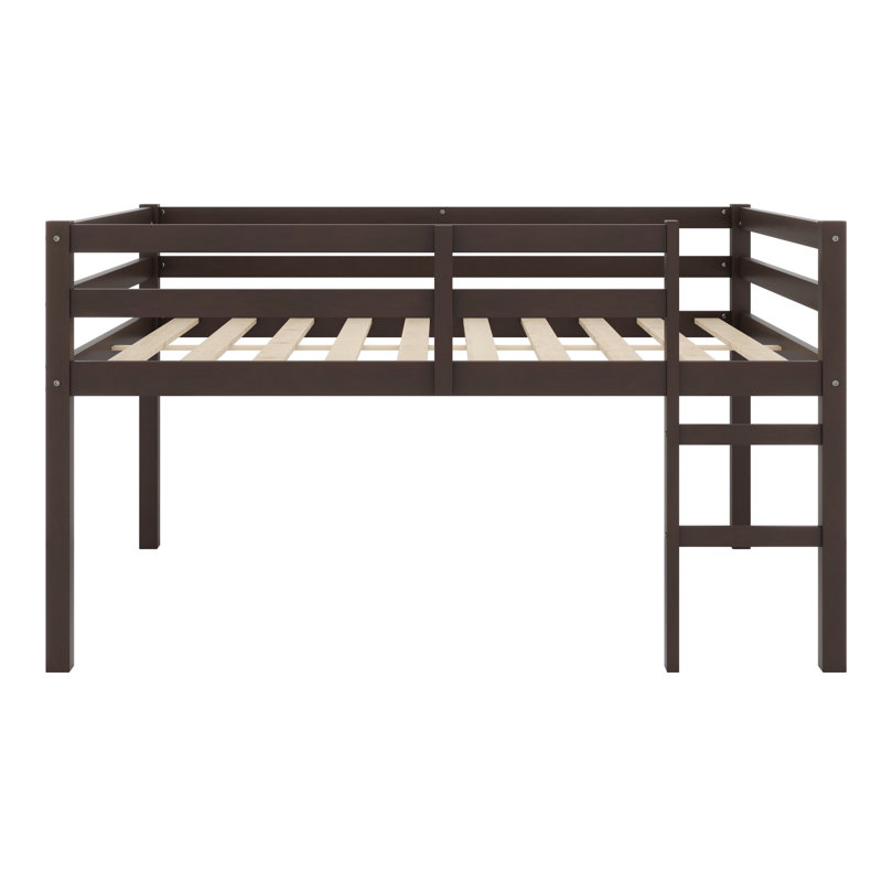 Lit mezzanine en bois avec échelle, Espresso