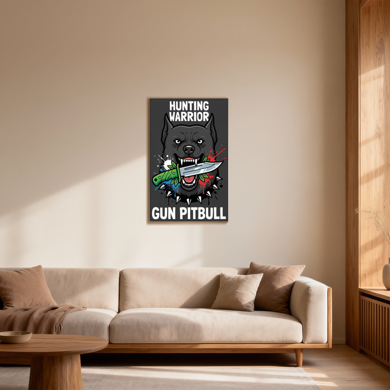 Animaux, chasse, fusil, fusil de Pitbull, art, H 30 po x l 20 po