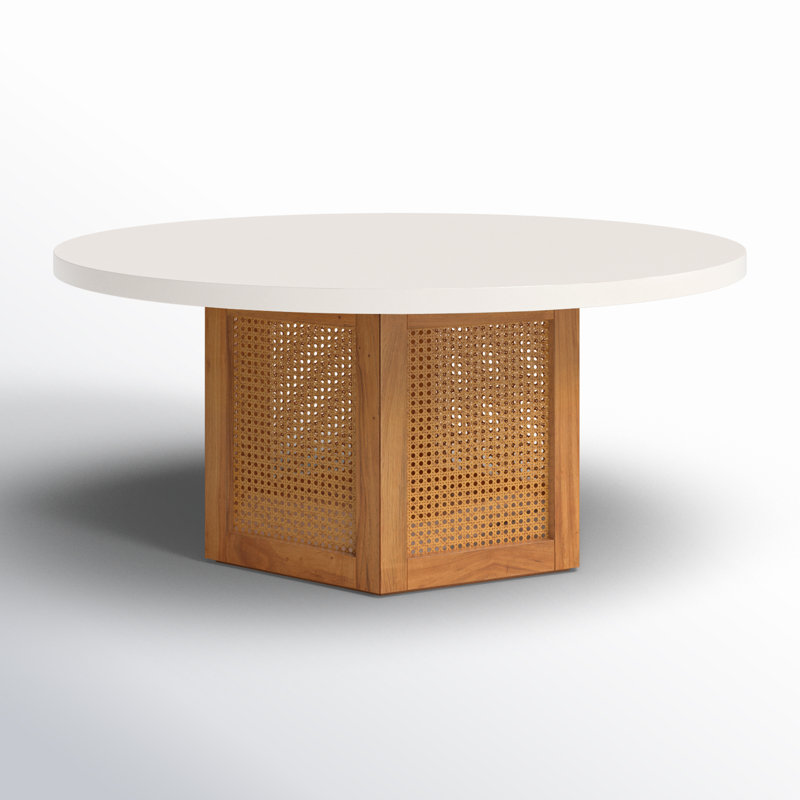 Table basse Pacetti, Plateau blanc / base naturelle