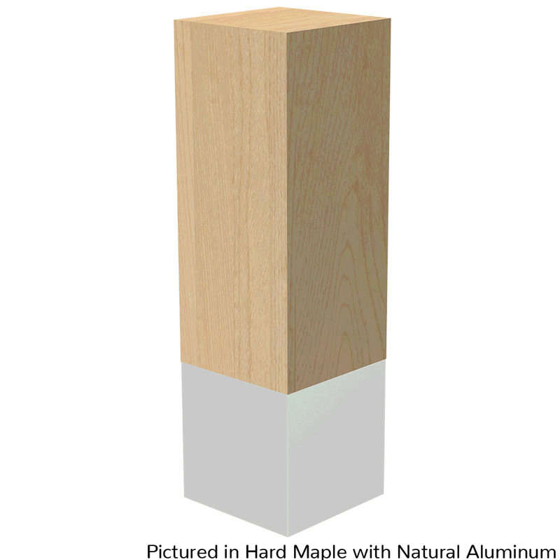 Mercutio Table Leg, 10" H x 3" W x 3" D, Natural Aluminum