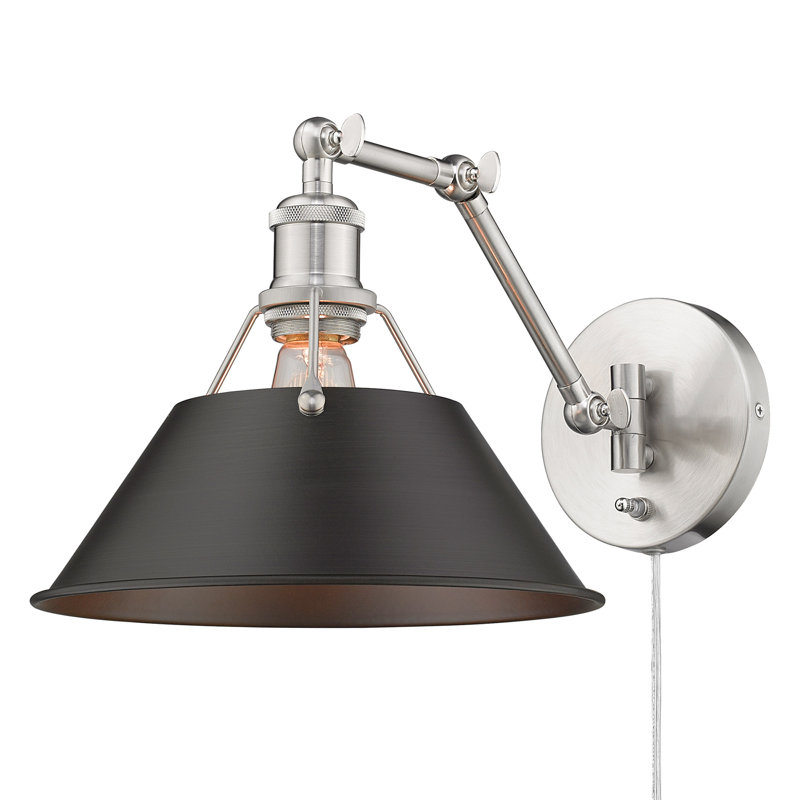 Weatherford Steel Swing Arm Sconce, Pewter, Rubbed Bronze
