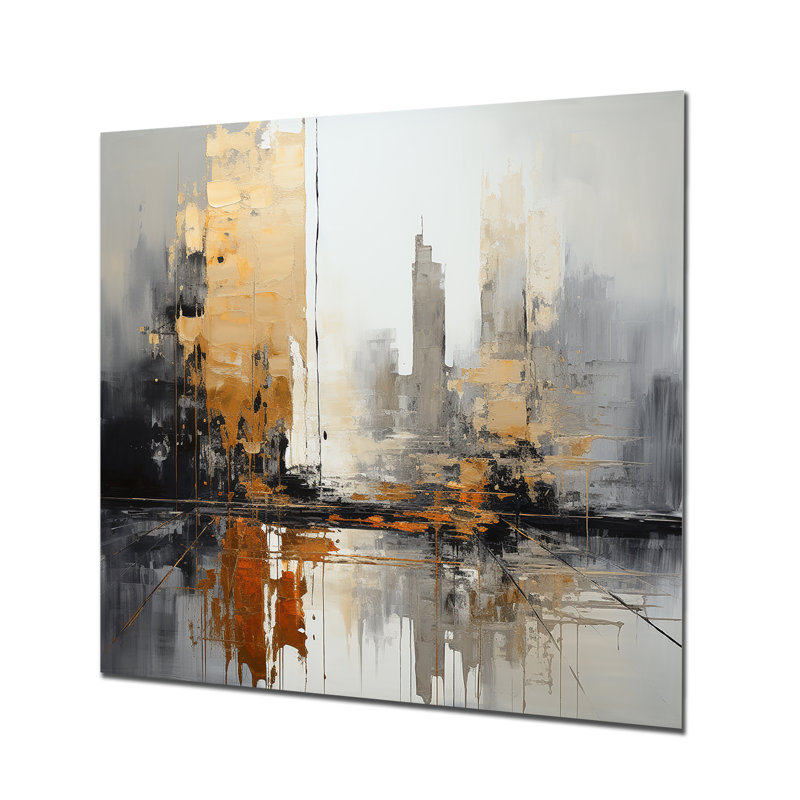 New York City Sunset - art mural paysage urbain, Métal métal, H 36 po x l 36 po x P 1,5 po