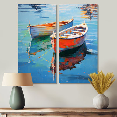 Boat Harmonic Waters - Transportation Boat Art Prints On Canvas
