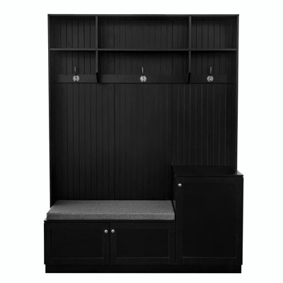 Takeichi Hall Tree 59'' Wide with Bench and Shoe Storage -  Wildon HomeÂ®, 81F3BBB171E74D3EB3F2B3556A08056F