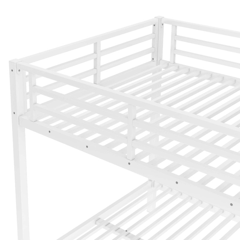 Lit superposé en métal, peu encombrant / réduit le bruit / aucun sommier tapissier requis,, Lit double, Off White