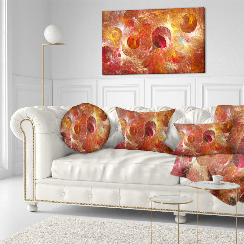 Red Yellow Circles Texture - Abstract Printed Pillow