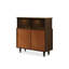 Buffet en bois massif noir et noyer-442778766