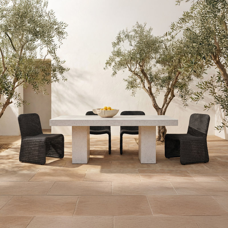 Ella Outdoor Dining Chair Charcoal-Set of Two, Black