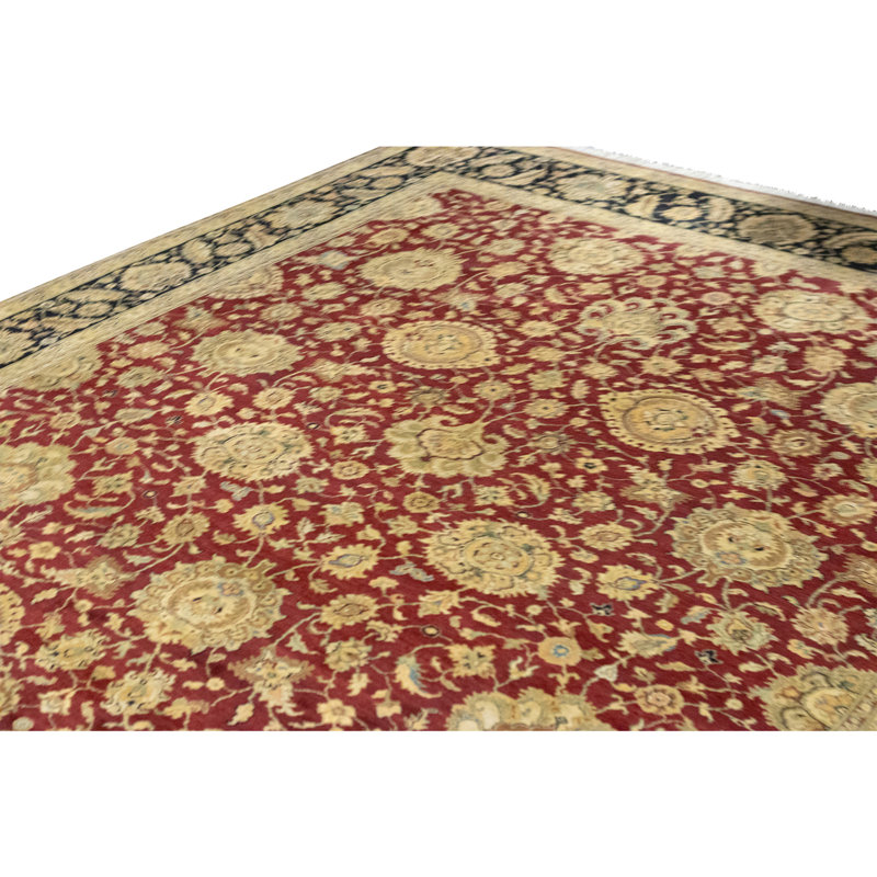Tapis rectangulaire en laine noué à la main