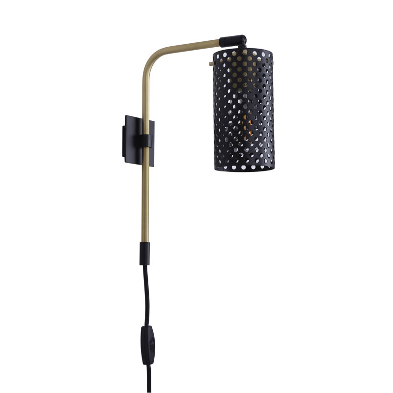Bernina Plug-in Armed Sconce, Satin Brass