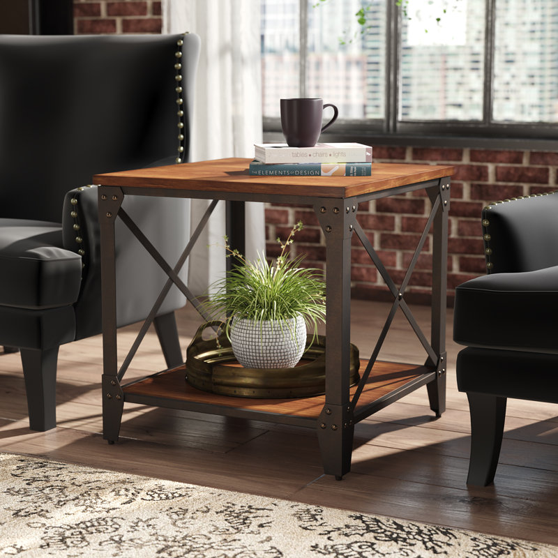 Ejaz Solid Wood Top End Table