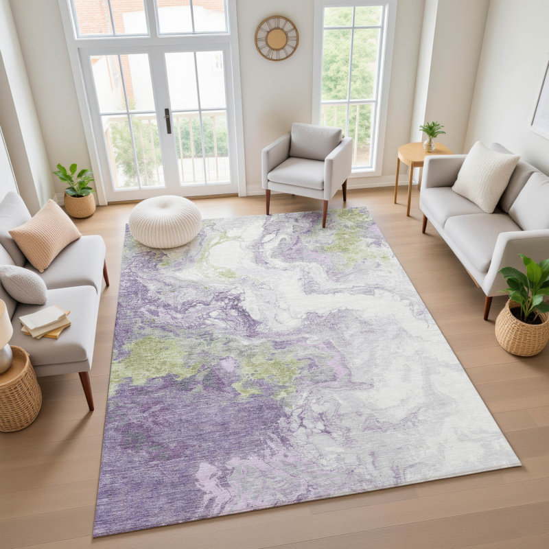 Premium Machine Washable Arnoldina AMF1841 Abstract Rug, Rectangle 8' x 10'