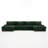 4 - Piece Upholstered Green Faux Rabbit Fur Flannel Modular Sectional Sofa with Armrests & Throw Pillows-771364085