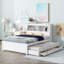 Grand lit plateforme avec lit gigogne, tiroirs et prises USB-1077285793