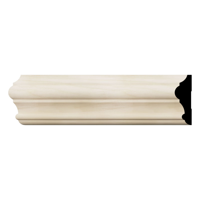 96" Natural Poplar Solid Wood Chair Rail Molding