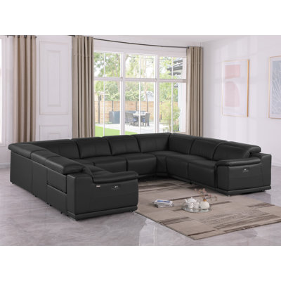 Canapé modulaire en cuir italien 4 pièces Lily