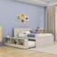 Lit plateforme en bois avec tablettes, lit gigogne et tête de lit-452760417-452760418