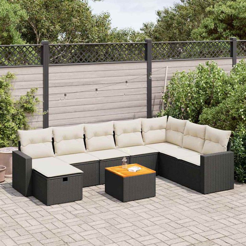 Vidaxl Garden Sofa Set Black
