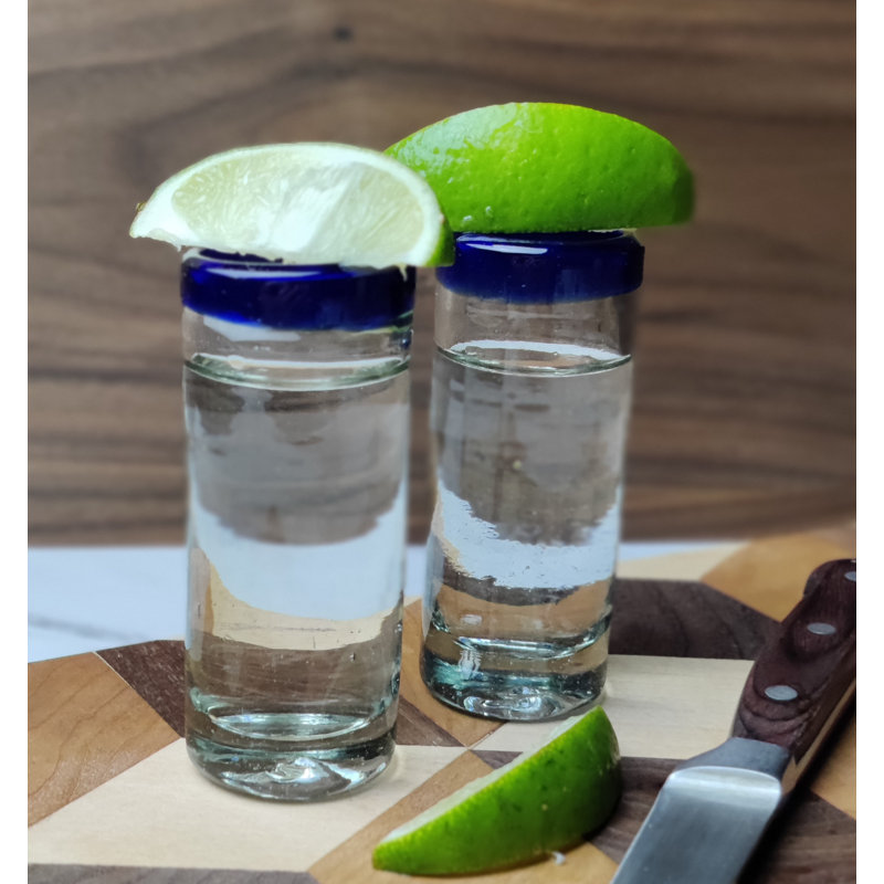 Verre à vin 2 oz Lau Verres à teinture bleue à tequila