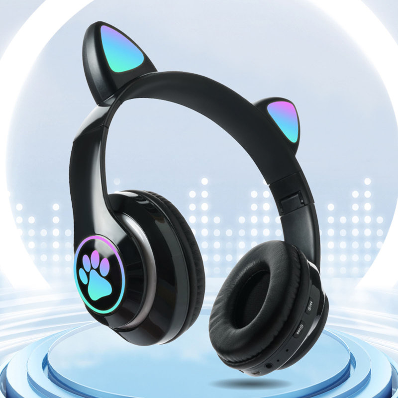 Bluetooth headset Cute Ears Headset Wireless Bluetooth Headset, Black