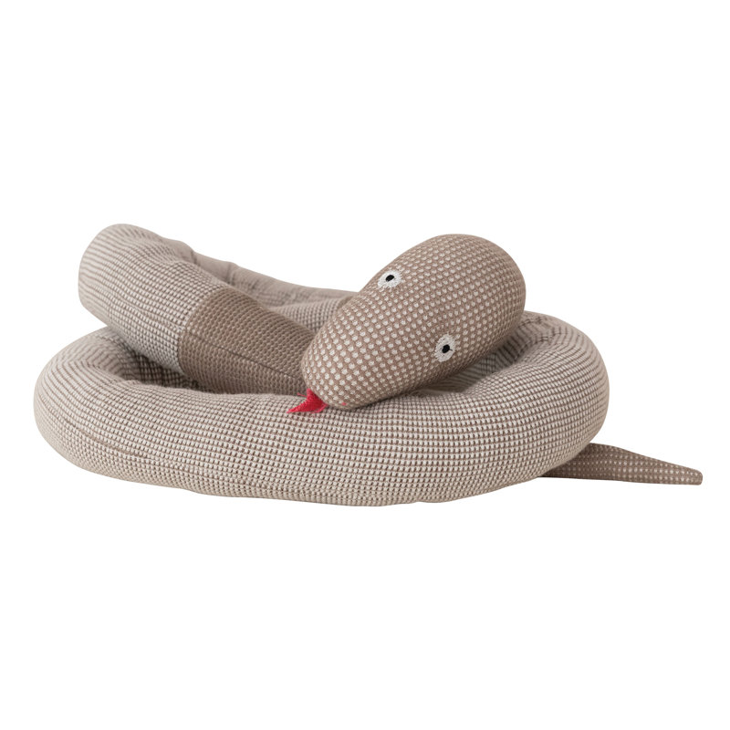 Cotton Snake Shaped Pillow With Red Tongue