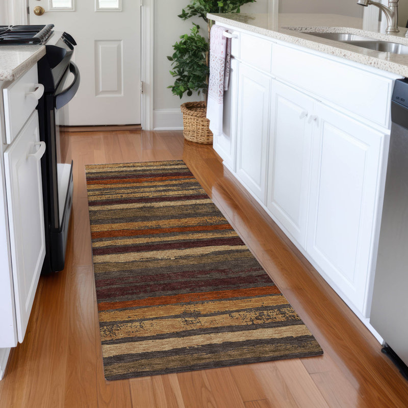 Premium Machine Washable Colmenero AMF1019 Stripes Rug, Runner 2'3" x 7'6"