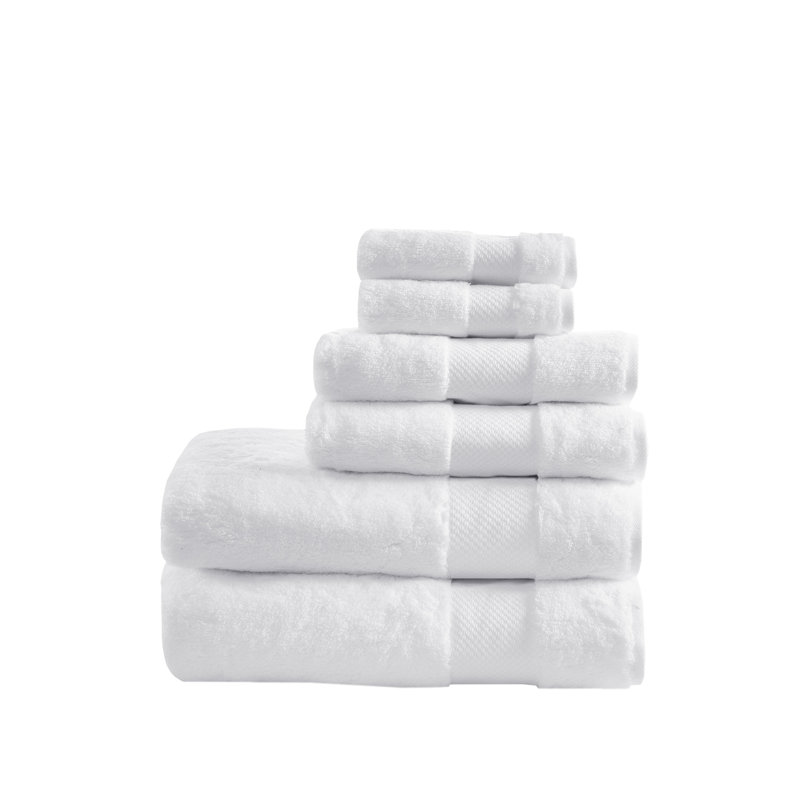 Ensemble de serviettes surdimensionnées 100% coton Turkish, Blanc, Ensemble de serviettes 6 pièces