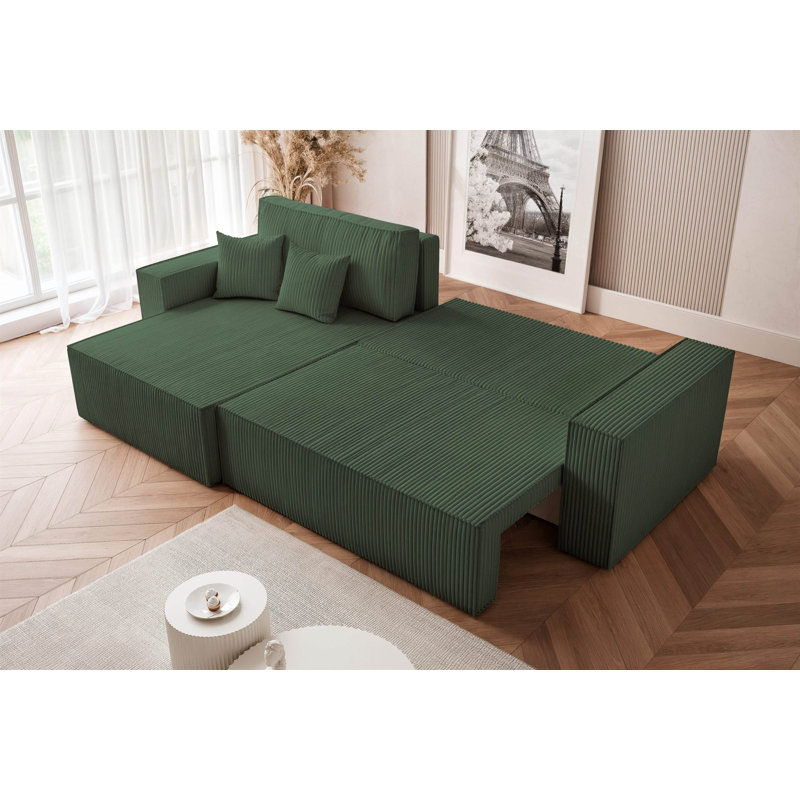 4 Seater Sofa Bed, Green