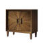 Buffet de style Mid-Century avec crédence moderne, rangement compact avec portes Sunburst symétriques pour petits espaces, tablettes réglables pour la salle à manger et le vestibule-130088560