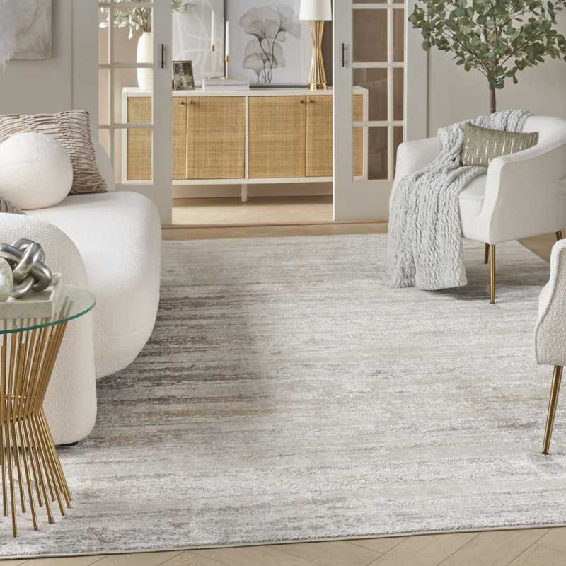 Grey Abstract Thick Modern Easy To Clean Rug For Bedroom, Living Room, Dining Room, Rectangle 160 x 221 cm