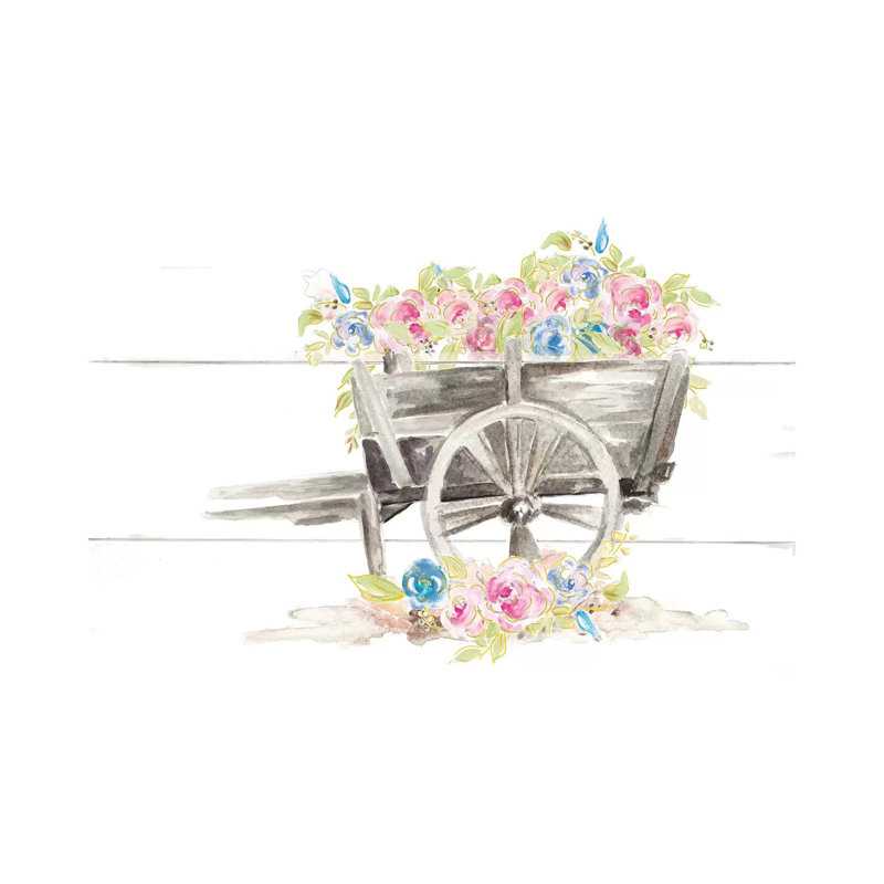 Wood Cart Floral by Patricia Pinto - Wrapped Canvas Gallery-Wrapped Canvas Giclée, 45.72cm H x 66.04cm W