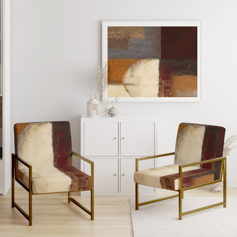 Culligan - Upholstered Abstract Accent Arm Chair, Gold