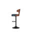 Tabouret de bar d'intérieur rembourré avec structure en métal, coussin beige et finition noyer, ensemble de 2, alliant durabilité et élégance-976843973