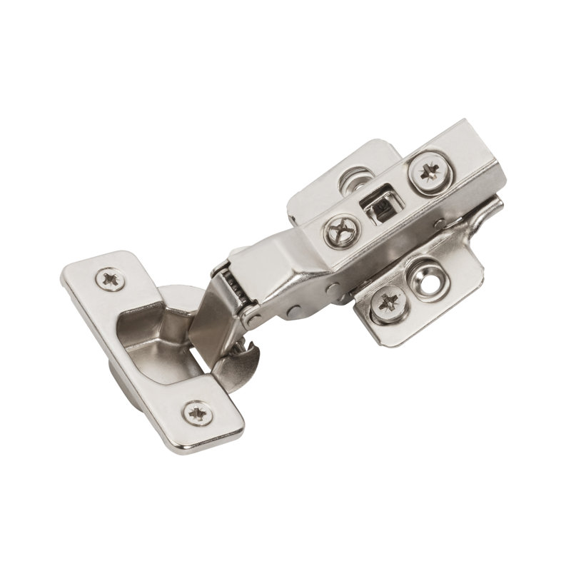 Nickel Finish Adjustable Frameless Cabinet Hinges - 2 Pack