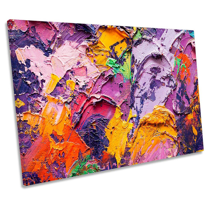 Abstract Paint Pallet Pink - Wrapped Canvas Print, 30.5cm H x 45.7cm W x 2cm D
