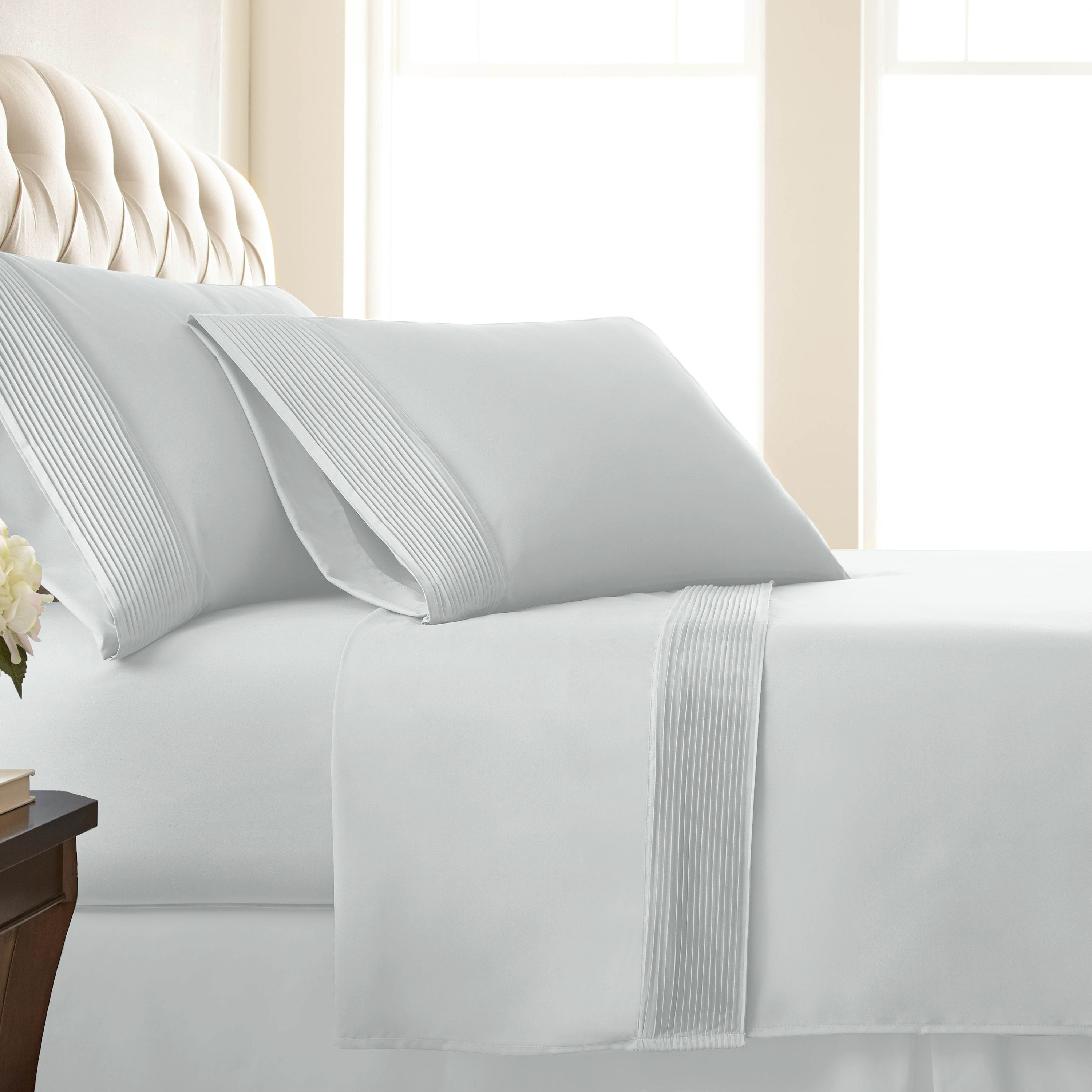 SouthShore Fine Linens Vilano Springs Extra Deep Pocket Bed Sheet Set with Pleated Hem, Easy care, Pet Hair Resistant & Reviews | Wayfair